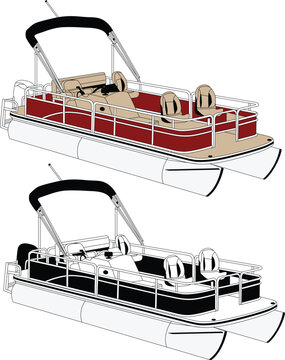 red and black pontoon boats clip art preview