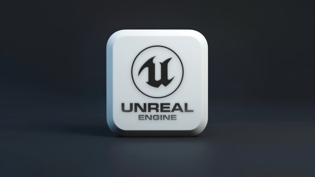 Unreal Engine app 3d icon on a dark background