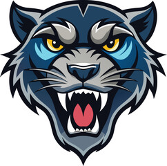 vector Drawing of a Angry panther 