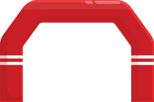 Red inflatable archway inviting people to enter a promotional, celebratory or sporting event