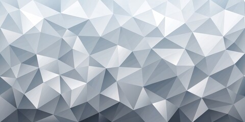 Fototapeta premium Abstract Geometric Low Poly Background - White and Grey Triangular Facets, Modern and Minimalistic Digital Art Concept