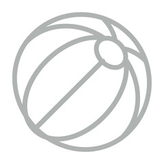 Beach Ball Vector Line Grey Icon Design