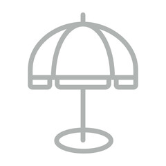 Parasol Vector Line Grey Icon Design