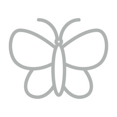 Butterfly Vector Line Grey Icon Design