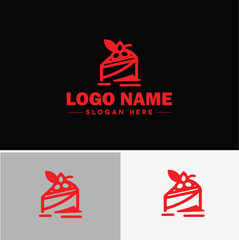 Dessert bar icon Sweet shop Patisserie Dessert caf&eacute; flat logo sign symbol editable vector