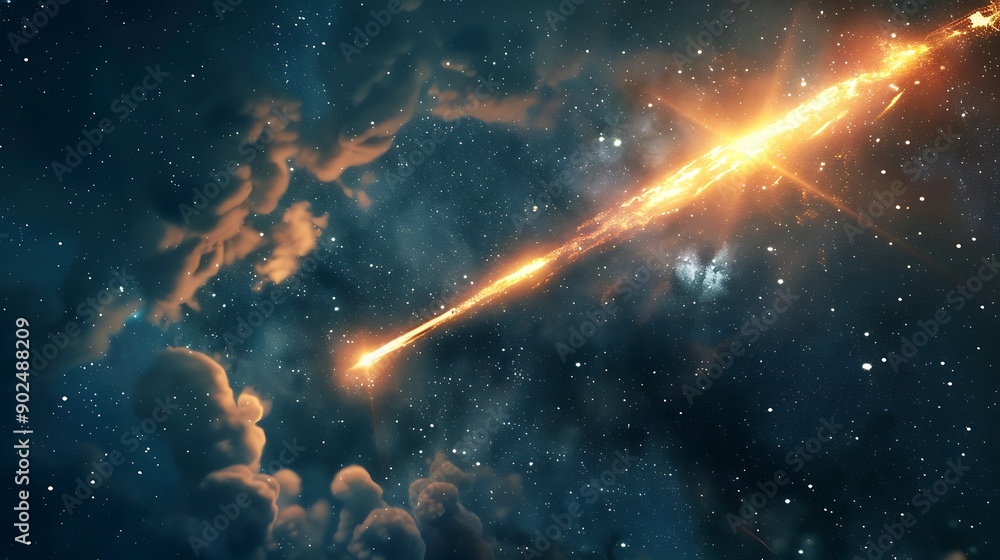 Poster cosmic flare explodes with brilliant light and energy, creating a stunning display of celestial beau