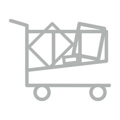 Shopping Vector Line Grey Icon Design
