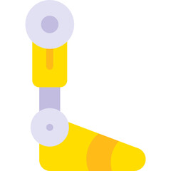 Vector Icon Bionic Leg, Robotic Leg, Artificial, Electronics, Technology