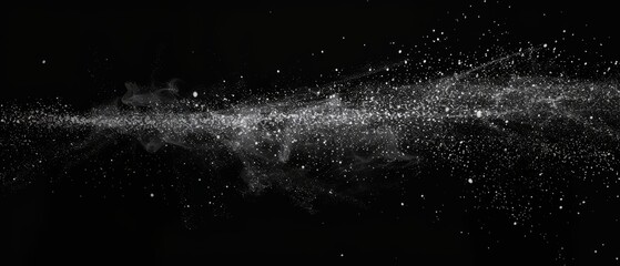 Overlay of smoke particles, on black background, Generative AI