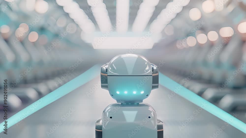 Poster futuristic robotics lab with advanced technology and ai-driven robotic arms. modern, sleek, and high