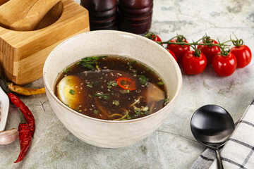 Japanese Miso soup with chicken