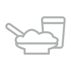 Obraz premium sehri platter Vector Line Grey Icon Design