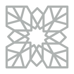 Fototapeta premium traditional islamic patterns Vector Line Grey Icon Design