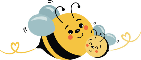 Cute bee and the little son