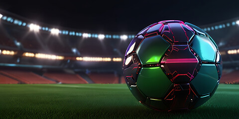 Naklejka premium Digital and technology background of the soccer game. ideal for modern and hightech sports visuals