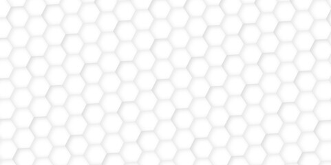 Fototapeta premium 3d hexagonal structure futuristic white background and embossed hexagon abstract with hexagon background. honeycomb hexagonal background. Hexagon shape, white, shiny gray. hexagon pattern shape. 
