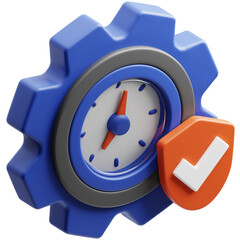 Time Management Icon 3D Illustration. Remote Work Theme.