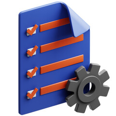 Task Management Icon 3D Illustration. Remote Work Theme.