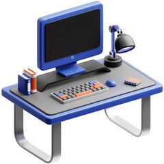 Home Office Setup Icon 3D Illustration. Remote Work Theme.