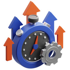 Productivity Icon 3D Illustration. Remote Work Theme.