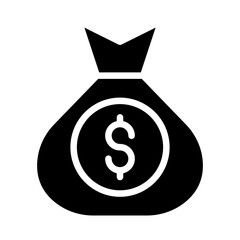Money Bag Vector Glyph Icon Design
