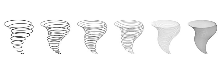 Outline Tornado Shapes Vector Collection Isolated