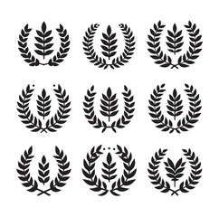 Laurel Sign Illustration Icon Logo Vector
