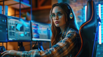 A person focused on their laptop in a cozy home workspace