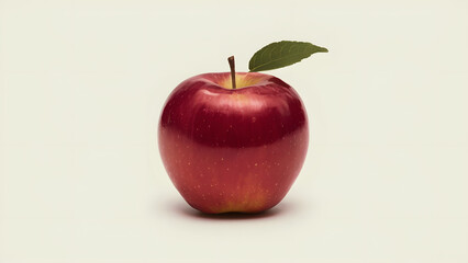 Minimalist Apple Isolated on White