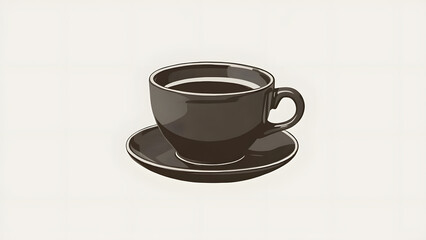 Obraz premium Simple Coffee Cup on White Background
