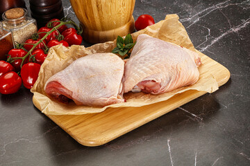 Raw chicken thigh for cooking