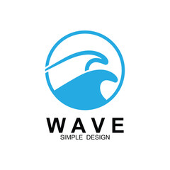 Ocean Waves Logo Design, Beach Icon Illustration. it can be use for the surf community and those related to the sea