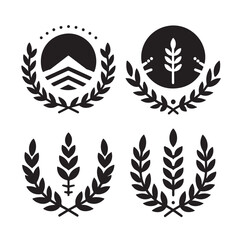 Laurel Sign Illustration Icon Logo Vector
