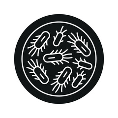 Escherichia coli line black icon. Intestine microbiota. Sign for web page, mobile app, button, logo. Vector isolated button.