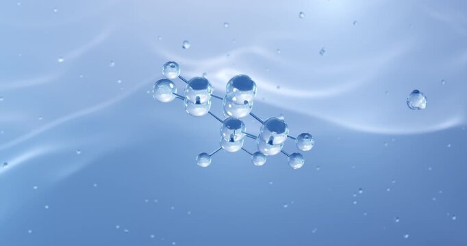 Thymine rotating molecular structure, 3d model of molecule, nucleobases, looped video