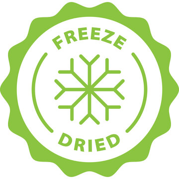 green freeze dried outline icon round rounded circle badge stamp label isolated on transparent background