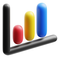 Bar Graph Icon 3D Illustration. Infographic Theme.