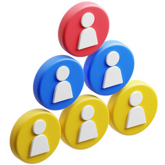 User Hierarchy Icon 3D Illustration. Infographic Theme.