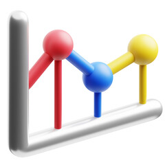 Line Chart Icon 3D Illustration. Infographic Theme.
