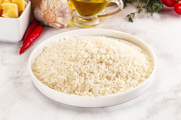 Dry Arborio rice for risotto