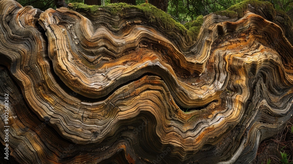 Poster abstract wood grain pattern of a fallen tree trunk