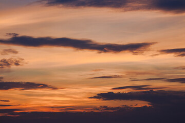 dramatic cloud formations at dusk. changing weather forecast. glowing sky