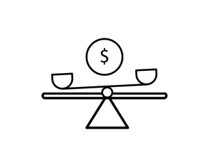 Balance scale icon vector symbol design illustration