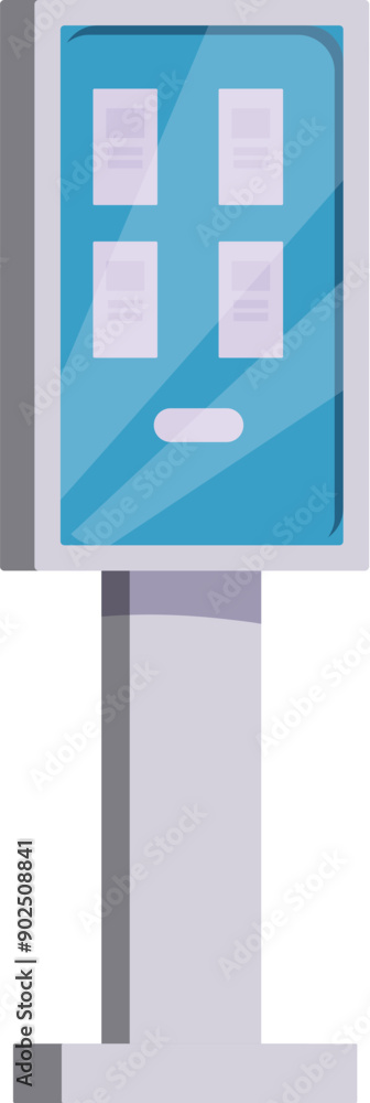 Poster interactive information kiosk displaying multiple options for users, providing easy access to inform