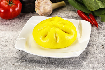 Asian stuffed steamed Bun Bao