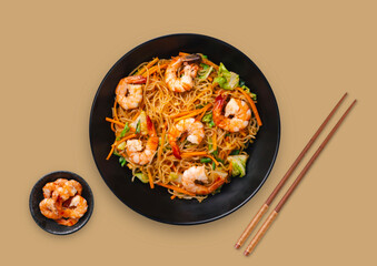 Stir-Fried vermicelli noodles with shrimp