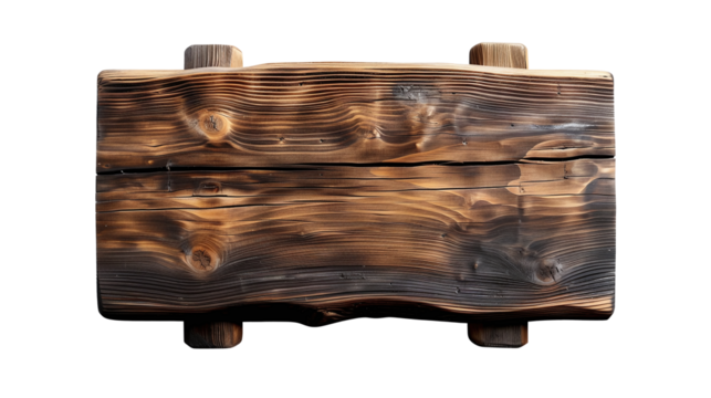 Old wooden board transparent background. PNG