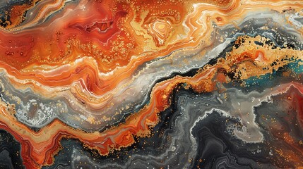 Smooth, marbleized texture with swirling patterns and rich color contrasts