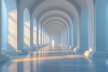 Elegant Symmetrical Sunlit Archways - Architectural Design Inspiration, Poster, Interior Decor