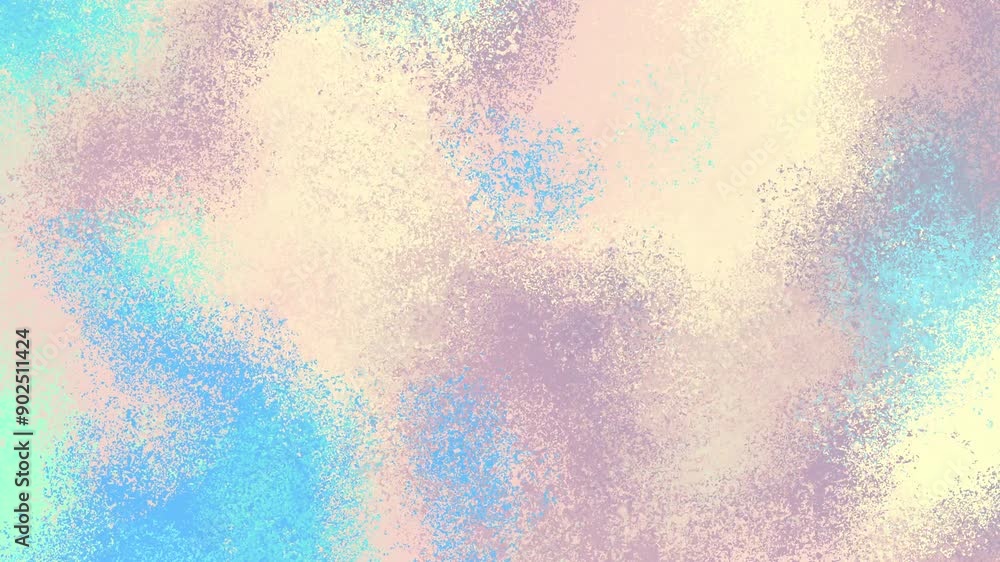 Poster Seamless colorful abstract background with rough grain for loop playback. Dynamic bright splash with grainy grains on black abstract background